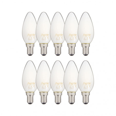 Lindby, ampoule bougie LED, E14, C35, 4,5 W, opale, 3000 K, lot de 2 Lindby, ampoule bougie LED, E14, C35, 4,5 W, opale, 3000 K, lot de 2