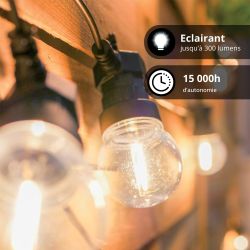 Guirlande lumineuse LED 5m 12V extensible IP44, 10 boules P45