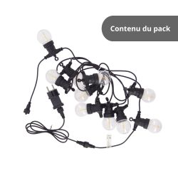 Guirlande lumineuse LED 5m 12V extensible IP44, 10 boules P45