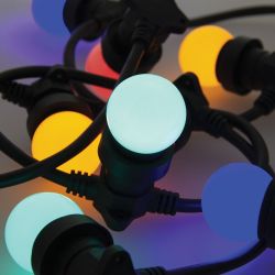 Guirlande Guinguette LED Noire, x10 Ampoules RVB E27 Incluses, 5m Extensible