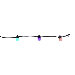 Guirlande Guinguette LED Noire, x10 Ampoules RVB E27 Incluses, 5m Extensible