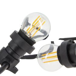 Guirlande Guinguette LED Noire, x10 Ampoules Vintage E27 Incluses, 5m Extensible
