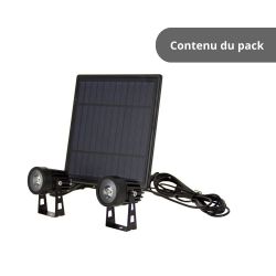 Double Projecteur LED Solaire, 450 Lumens, Spéciale Extérieur (IP44)
