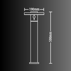 Borne Solaire 50cm IP44 600 Lumens - Détecteur de mouvements - 3 modes de fonctionnement - Finitions bois