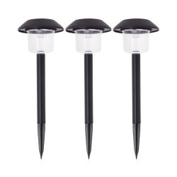 Lot de 3 balises solaires LED IP44 noire, RVB