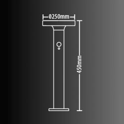 Borne LED Solaire, x2 Détecteurs (Crépusculaire / Mouvement ), 400 Lumens