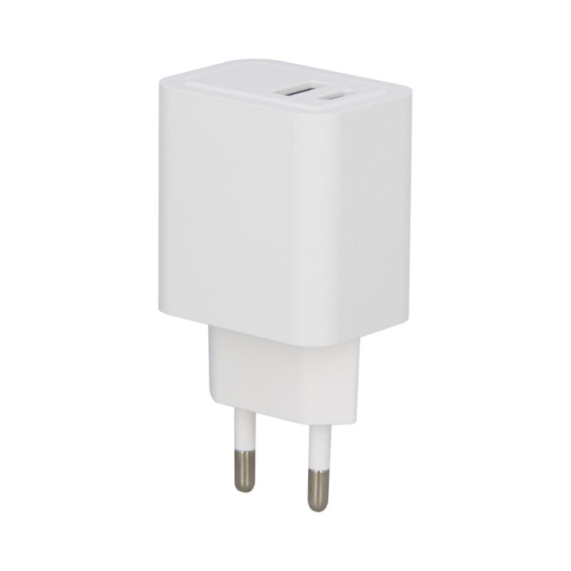 Adaptateur secteur 18W, 5V/3A, 2 ports de charge USB-C / USB-A