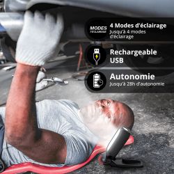 Baladeuse LED Rechargeable USB-C, 5 modes d'éclairage, 500 lumens