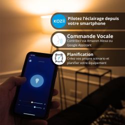 Spot de meuble acier brossé LED IP44, 2 modes de fixation, CCT