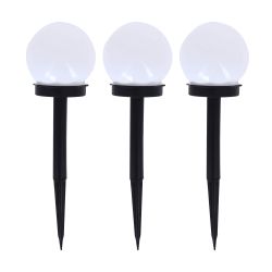 Set of 3 solar powered RGB light posts