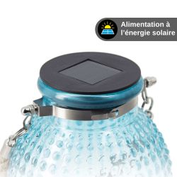 copy of Lanterne Solaire Boule IP44 - Finition verre teinté - Bleu ou Gris