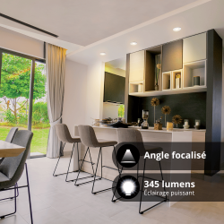 Lot de 3 Spots Encastrable LED Intégrés - Dimmable et Orientable - cons. 4.5W (eq. 50W) - 345 lumens - Blanc chaud