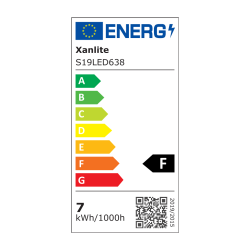 Tube LED, culot S19, 8,5W cons. (50W eq.), lumière blanc chaud