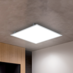 Plafonnier LED carré - cons. 42W - 3300 lumens - Blanc neutre - 3 modes de fixation