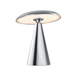 Lampe à poser Clee chrome, USB rechargeable, Dimmable, CCT, Autonomie 72h max.