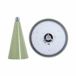 Lampe à poser Clee vert sauge, USB rechargeable, Dimmable, CCT, Autonomie 72h max.