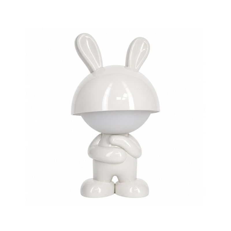 Veilleuse lapin blanc tactile, blanc chaud, intensité variable, câble USB fourni