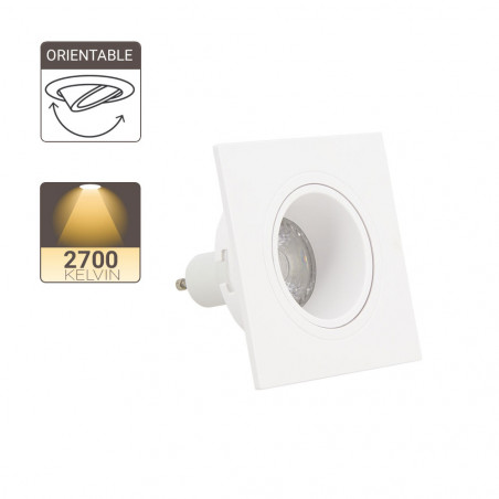 Spot Encastrable GU10 Set, Lot De 10 Cadre Spot Encastrable En Blanc Rond, Avec Douille Céramique GU10 Pour Spot LED GU10, AC 230V 68mm, Orientable 30° Cadre De Montage Pour Spots